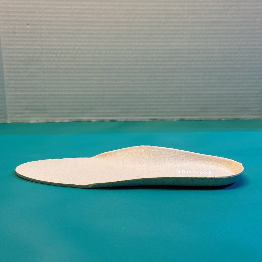 Soludos White Leather Sneakers with Tan Heel Accent - Picture 14 of 14
